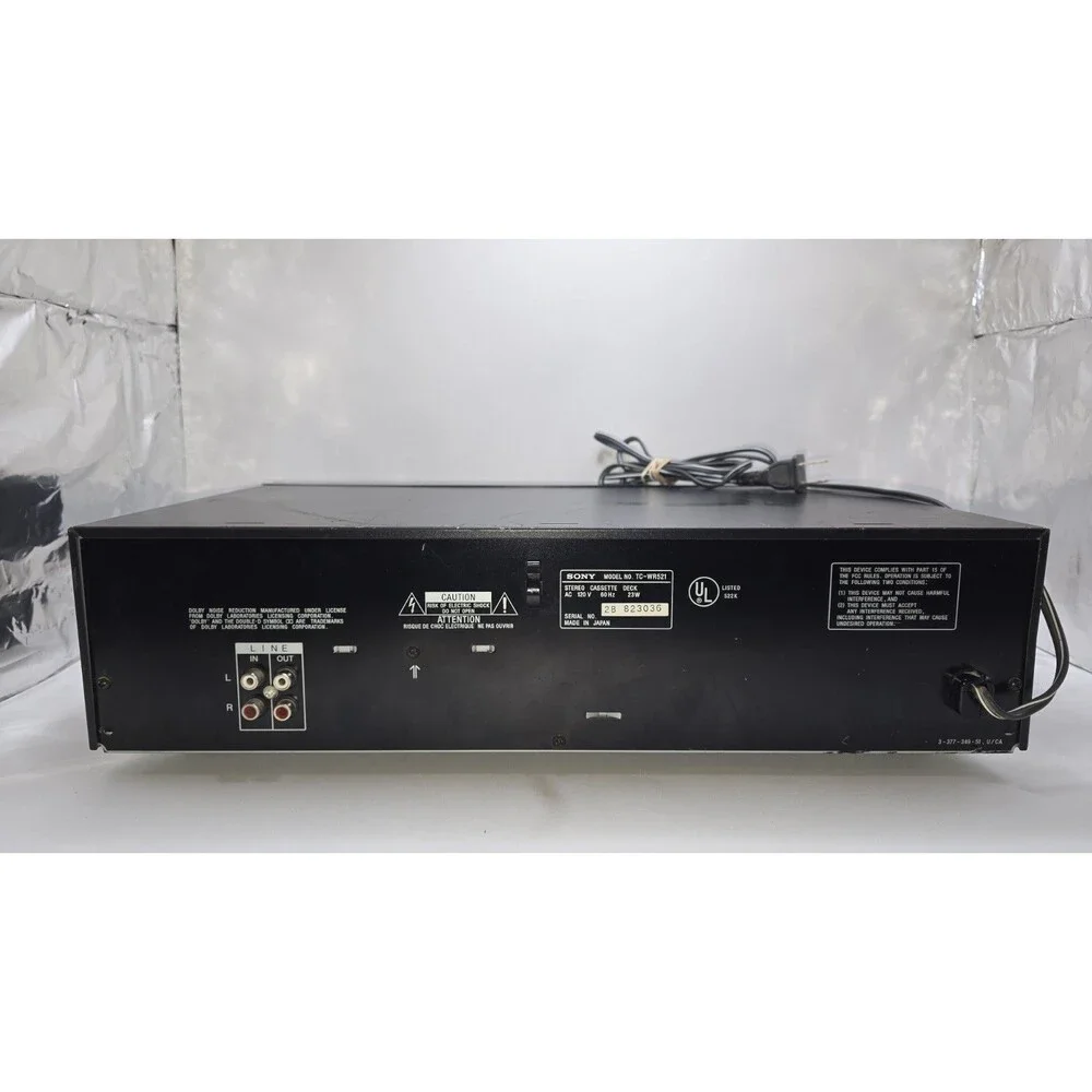 Sony TC-WR521 Dual Stereo Cassette Deck - Powers On / -For Parts read desc.